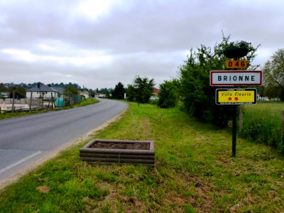Brionne (Eure, Fr) city limit sign