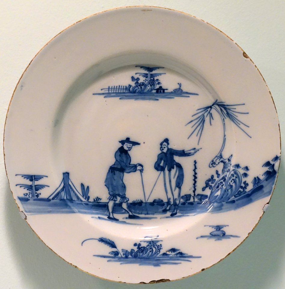 Bristol Delft plate, Bristol, England, 1750-1775, lead-glazed earthenware - Krannert Art Museum, UIUC - DSC06630