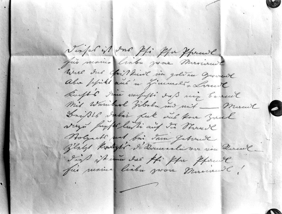 Brief aan de Fraülein Bronberger geschreven door Carl Spitzweg, Bestanddeelnr 190-0644