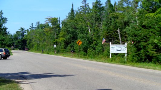 Brimley, MI welcome sign