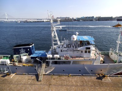 Bridge of Aichimaru a fishery training vessel of Aichi Prefectual Miya Fisheries high school