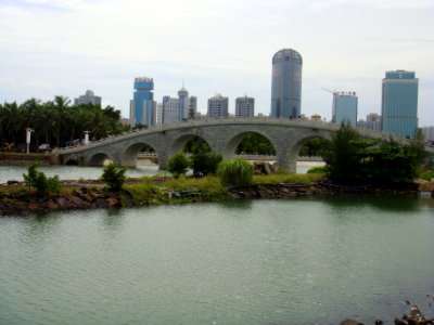 Bridge over inlet river in Evergreen Park