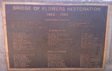 Bridge of Flowers - restoration plaque photo