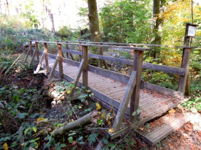 Bremer-Weg-Brücke an der Mündung des Sandtals ins Ilsetal Mitte Oktober 2018