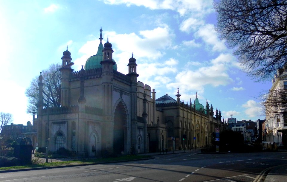 Brighton Dome and North Gate of the Royal Pavilion, Church Street, Brighton (March 2013)