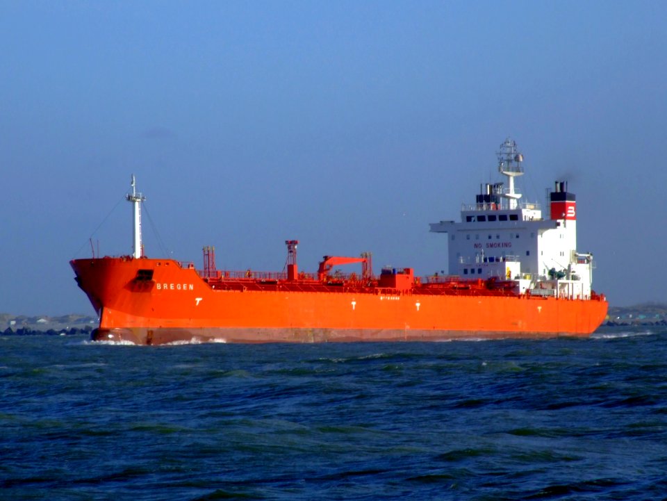 Bregen p1 leaving Port of Rotterdam, Holland 14-Jan-2007
