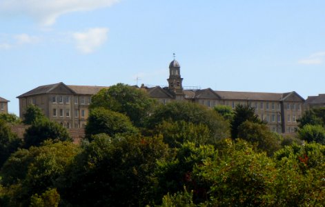 Brighton General Hospital (Arundel Building) seen from Brighton and Preston Cemetery, off Bear Road, Brighton (August 2014)