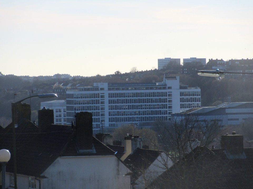 Brighton University (Moulsecoomb Campus) seen from Moulsecoomb Way, Moulsecoomb (March 2017)