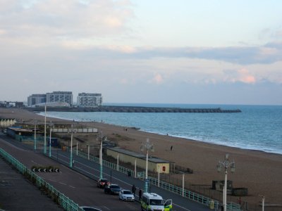 Brighton Marina seen from junction of Wyndham Street and Marine Parade, Brighton (December 2016)