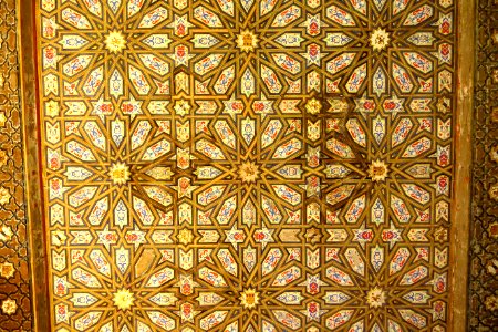 Ceiling in Alcázar of Seville - Alcázar of Seville, Spain - DSC07436