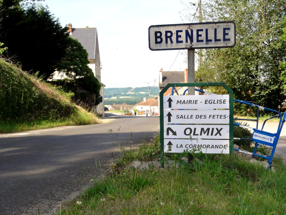 Brenelle (Aisne) city limit sign