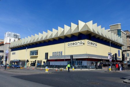 Brighton Odeon Kingswest Cinema, Junction of Kings Road and West Street, Brighton (from SE) (April 2013)