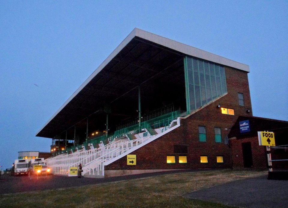 Brighton Racecourse (Main Grandstand), Whitehawk Hill, Brighton (July 2014, at Dawn) (2)