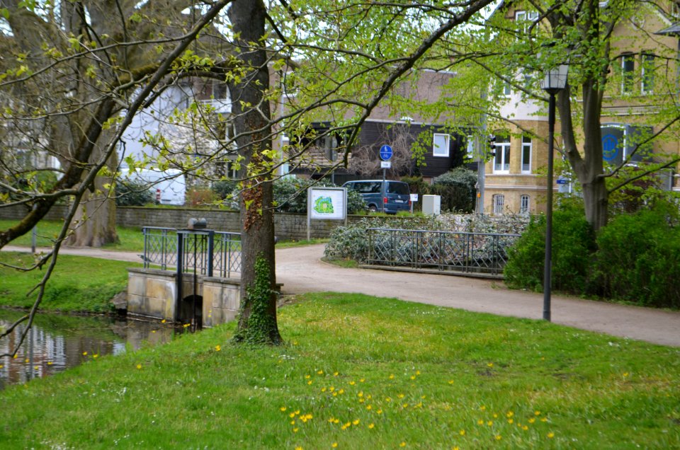 Celle Schlossanlage, Wehr, nördlicher Abfluss des Schlossgrabens zur Aller (1)