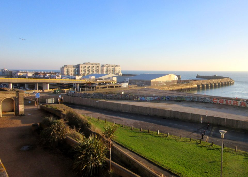 Brighton Marina seen from above Duke's Mound, Kemp Town (December 2016)