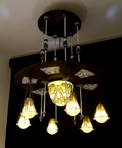 Ceiling lights, designed by Theo Schmuz-Baudiss, KPM Berlin, 1906, porcelain, metal, wood - Bröhan Museum, Berlin - DSC04146