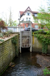 Celle Schlossanlage, Wehr, nördlicher Abfluss des Schlossgrabens zur Aller