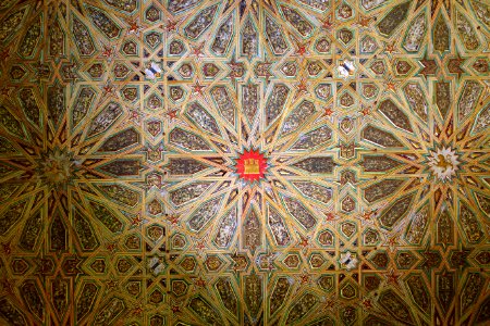 Ceiling in the Bedroom of the Prince, Palacio de Pedro I, Alcázar de Sevilla - Alcázar of Seville, Spain - DSC07440