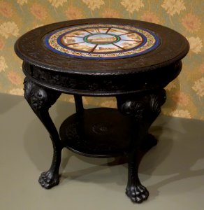 Center Table by William H. Fry, c. 1860-1880, ebonized white oak and Italian micromosaic - Cincinnati Art Museum - DSC03033