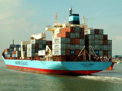 Cecilie Maersk stern Port of Antwerp 13-Sep-2005