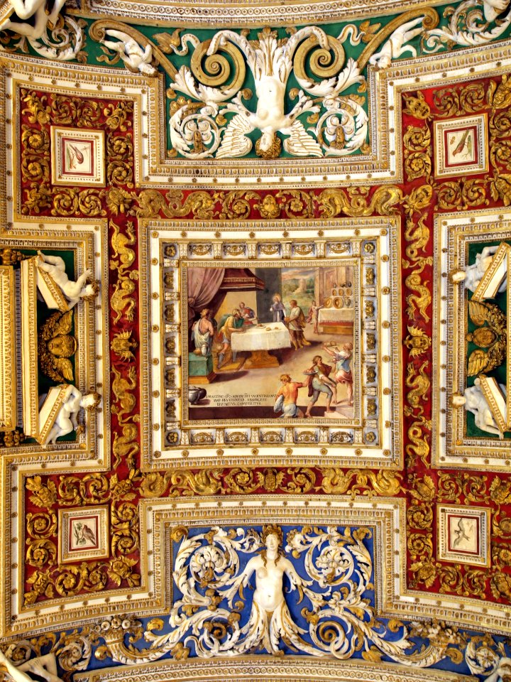 Ceiling photo-12 S MARTINO EPO ADVENTATI VALENTINIANVS IMP REVERENTER ASSVRGERE DIVINITUS COMPELLITVR