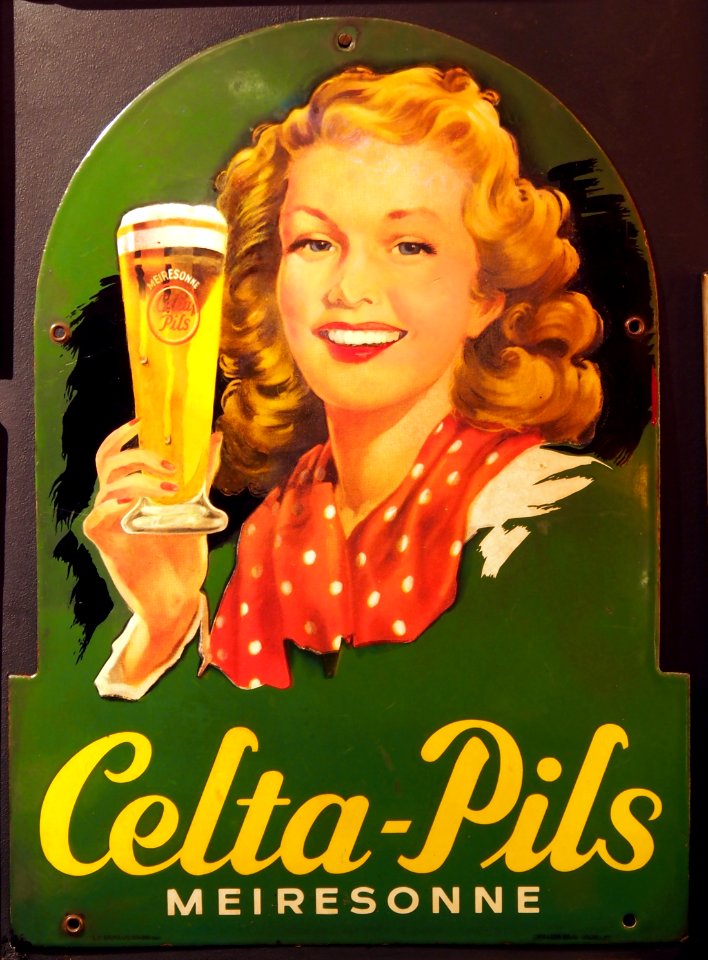 Celta-Pils Meiresonne enamel advertising sign