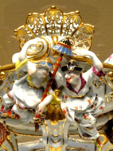 Centerpiece and Stand with Pair of Sugar Caster and Oil or Vinegar Cruet, view 3, c. 1737, Meissen Porcelain Manufactory, modeled by Johann Joachim Kandler - Art Institute of Chicago - DSC00003