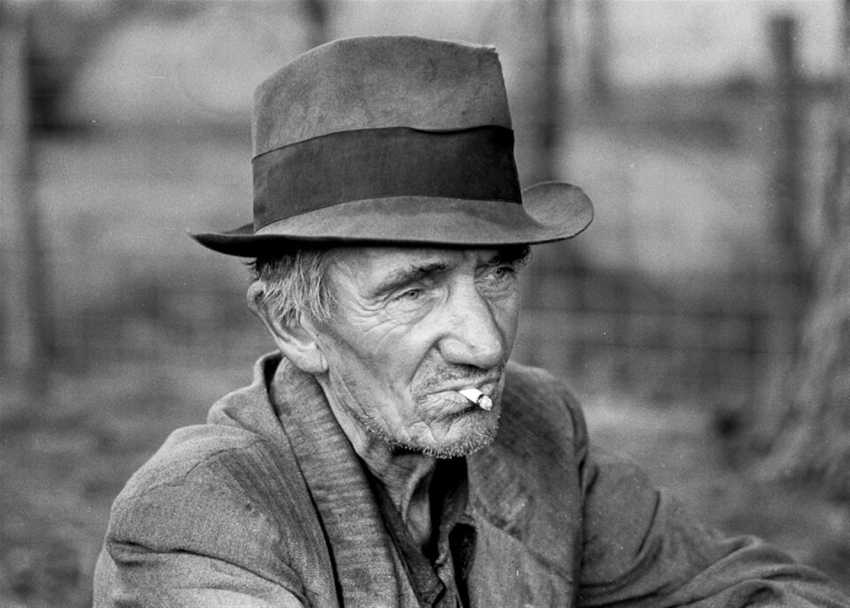 Smoking farmer vintage