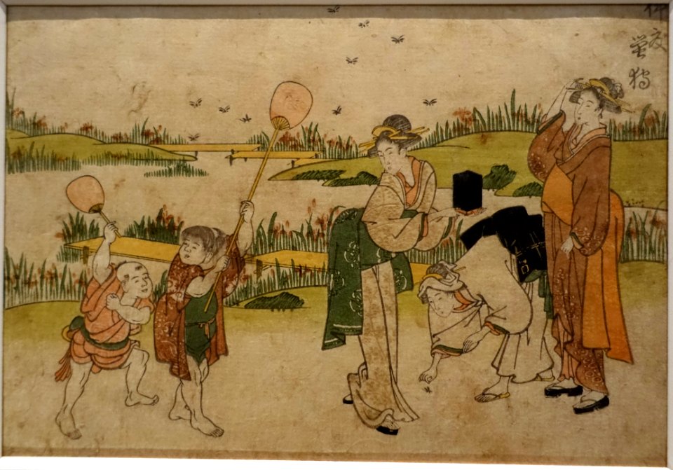 Catching Fireflies in Midsummer, artist unknown, Japan, Edo period, 1800s AD, woodblock print on paper - Tokyo National Museum - Tokyo, Japan - DSC09283