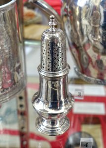 Caster, William Homes, Boston, 1752, silver - Bennington Museum - Bennington, VT - DSC08705