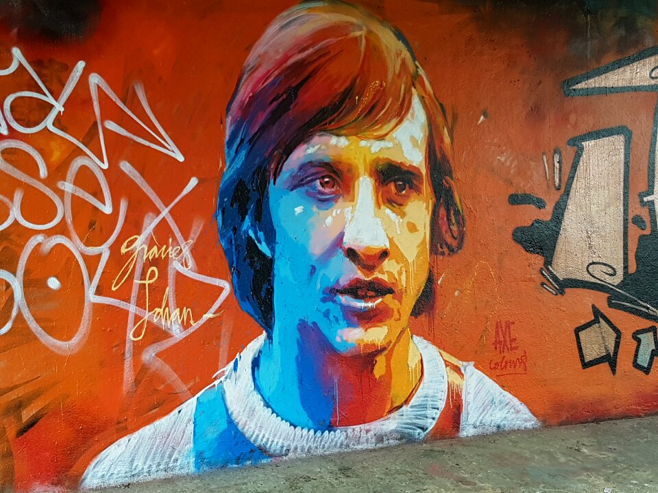 Football street-art wall