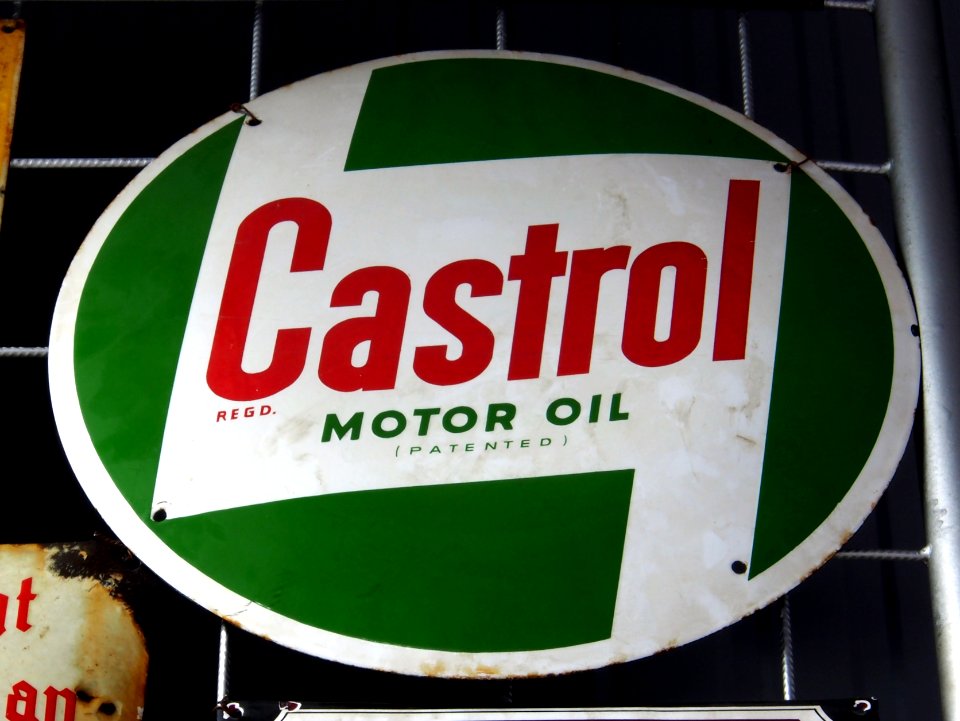 Castrol motor oil, enamel advertising sign