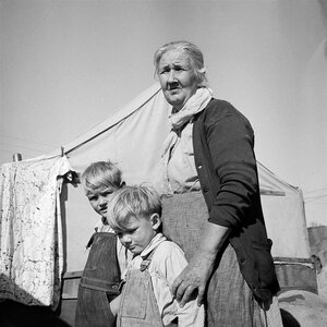 Tent grandma vintage photo