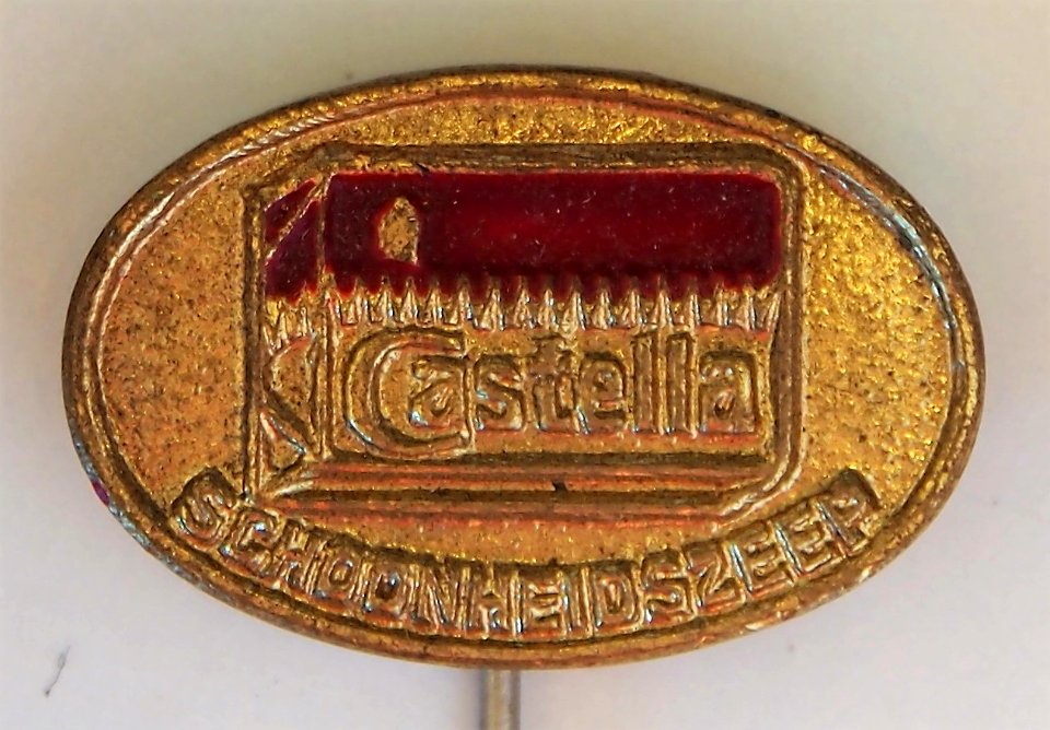 Castella schoonheidszeep, reclame speldje