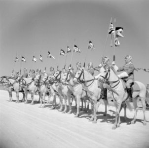 Cavalerie te paard van de koninklijke erewacht bij een parade, Bestanddeelnr 255-5085