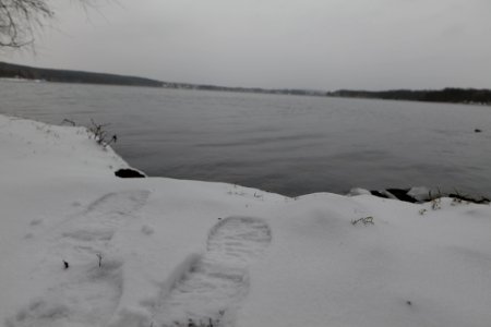 Causeway Templiner See with snow 2021-02-07 07