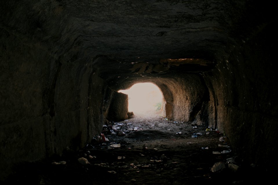 Caves at the abandoned monastic ruins atop Kale mountain overlooking Akre 01