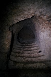 Caves at the abandoned monastic ruins atop Kale mountain overlooking Akre 07