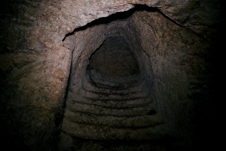 Caves at the abandoned monastic ruins atop Kale mountain overlooking Akre 05