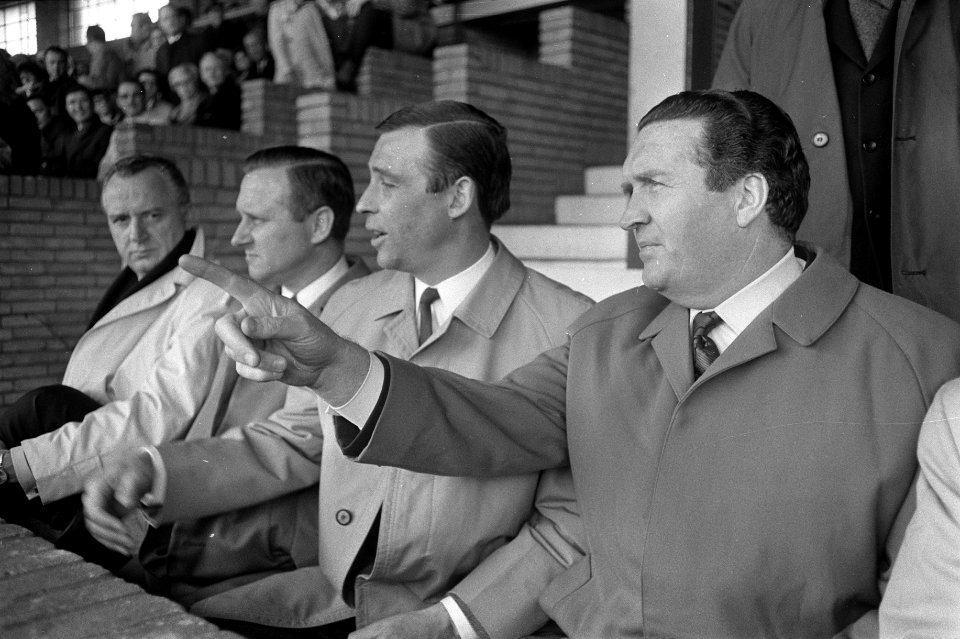 Celtic-manager Jock Stein (r) en de latere voorzitter van Feyenoord Gerard Kerk…, Bestanddeelnr 923-4736