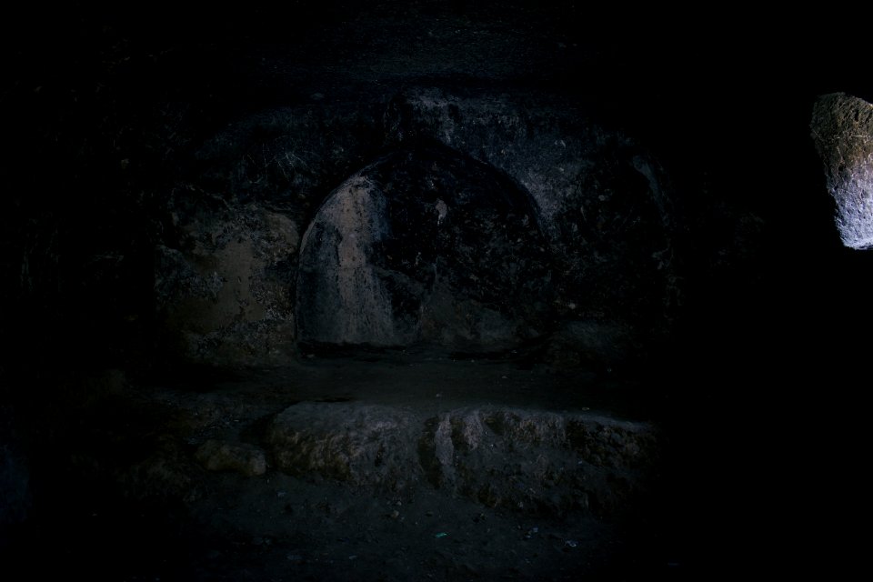 Caves at the abandoned monastic ruins atop Kale mountain overlooking Akre 12