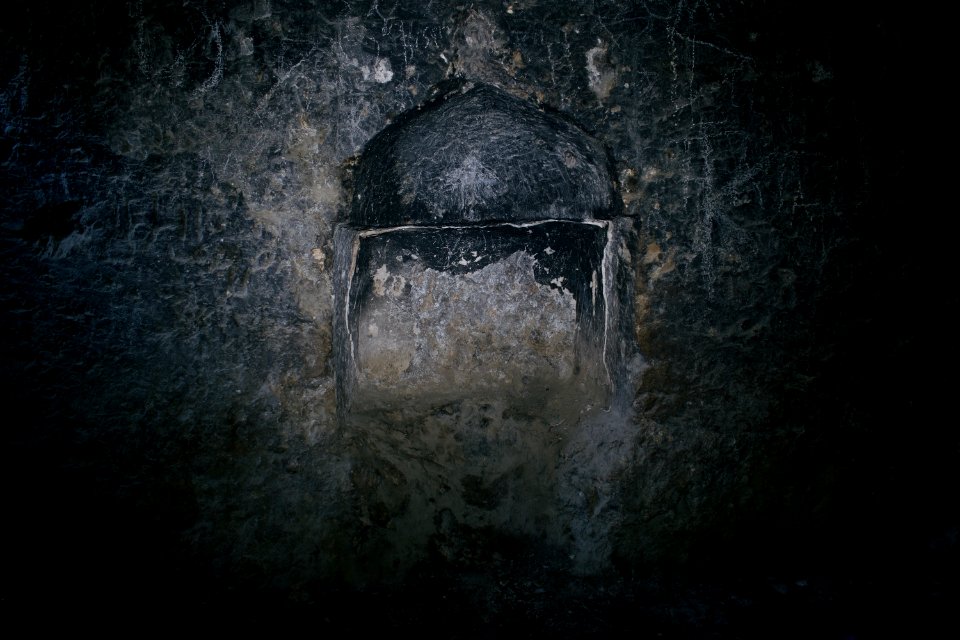 Caves at the abandoned monastic ruins atop Kale mountain overlooking Akre 13