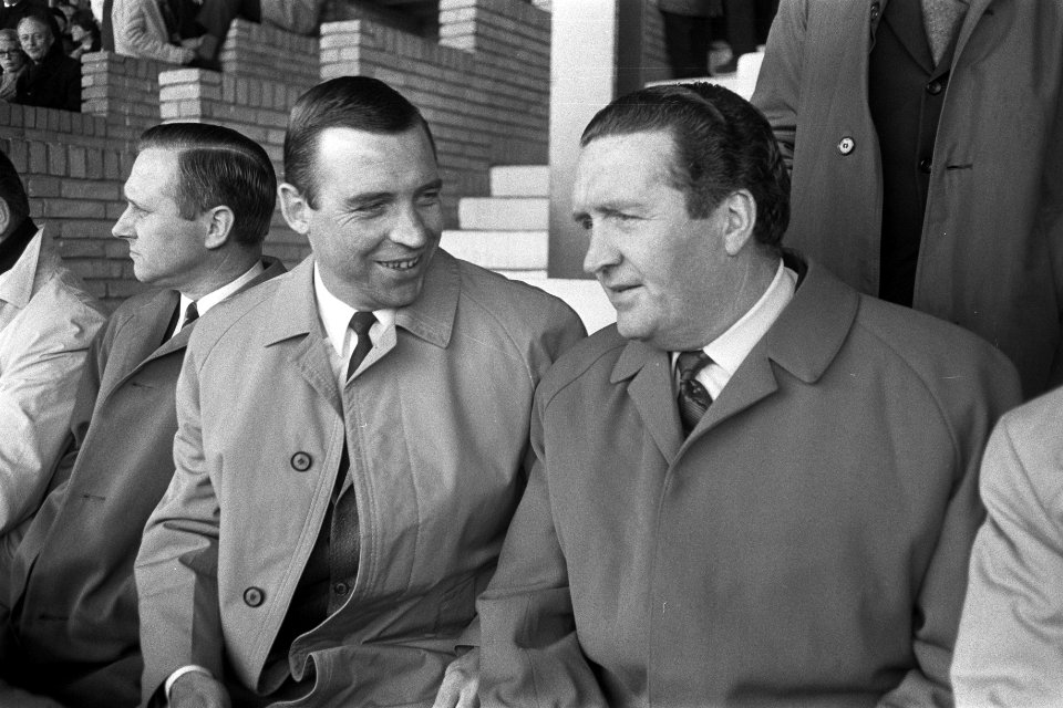 Celtic-manager Jock Stein (r) en de latere voorzitter van Feyenoord Gerard Ker…, Bestanddeelnr 923-4737