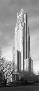 Cathedral of Learning, Pittsburgh, 2020-02-24, 01, bw