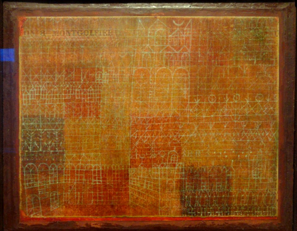 Cathedral, Paul Klee, 1924, watercolor and oil washes on paper mounted on cardboard and wood panel - Phillips Collection - DSC04901