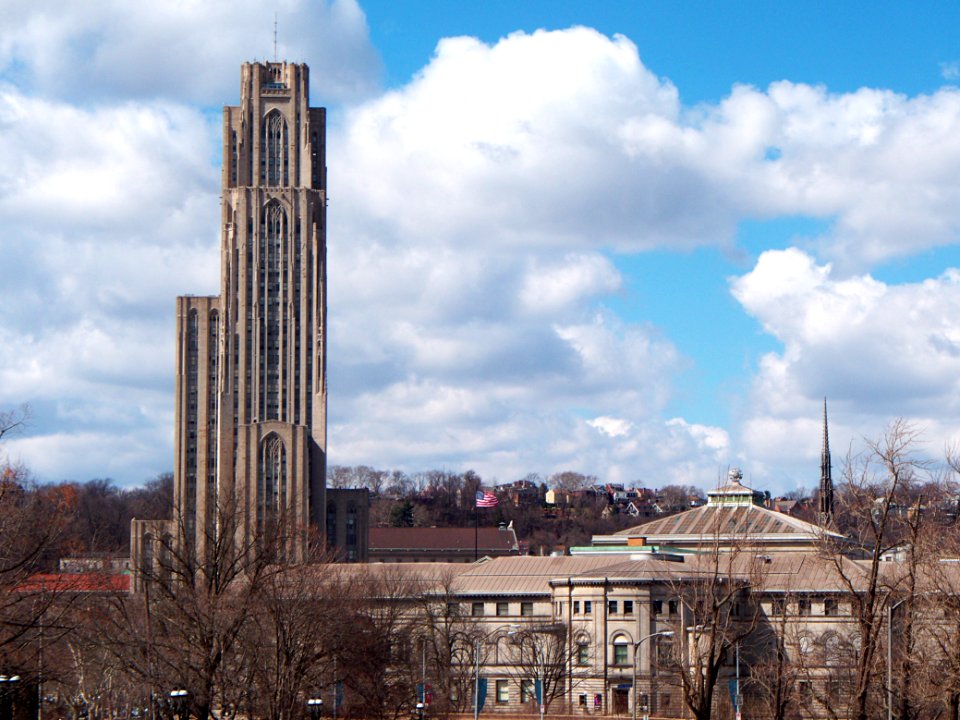 Cathedral of Learning and Carnegie, Oakland, Pittsburgh, 2015-03-30