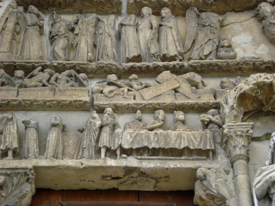 Cathédrale Bazas Tympan central moitié gauche