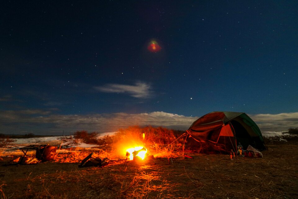 Bonfire tent vacation