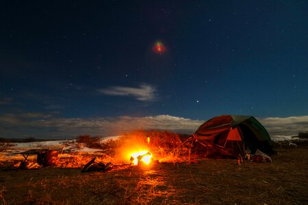 Bonfire tent vacation