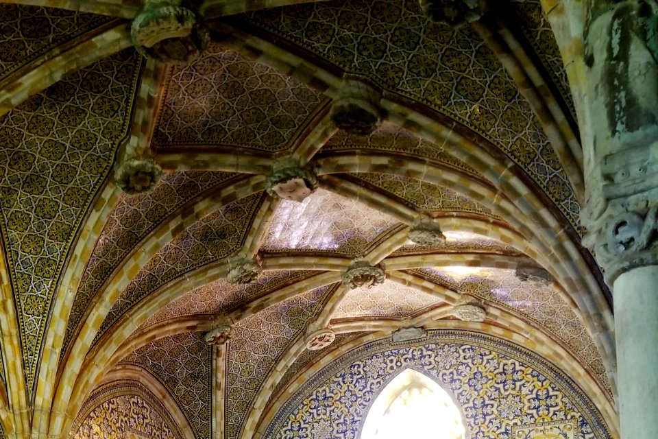 Chapel ceiling within the Palace of Pena, Sintra, Portugal